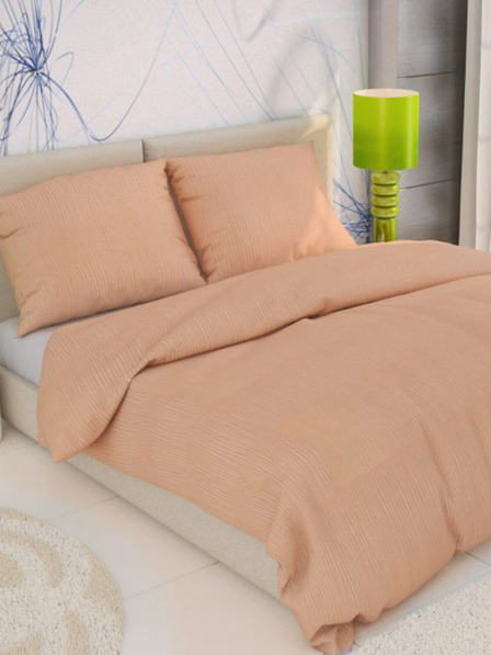Kvalitex Γαλλικό κρεπ παπλωματοθήκη 200x200, 70x90εκ σομόν Kvalitex