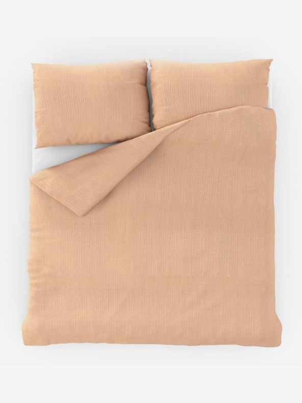 Kvalitex Γαλλικό κρεπ παπλωματοθήκη 200x200, 70x90εκ σομόν Kvalitex