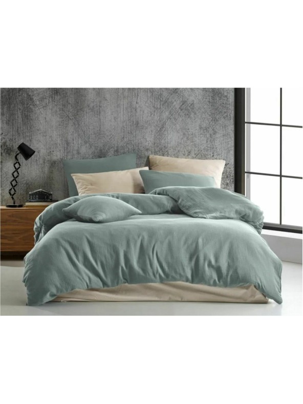 Kvalitex Γαλλικό μουσελίν παπλωματοθήκη 240x200, 70x90εκ ανοιχτό πράσινο Kvalitex