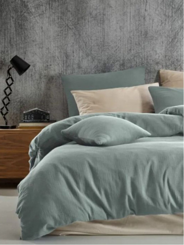 Kvalitex Παρατεταμένα μουσελίνα σετ κλινοσκεπάσματα 140x220, 70x90cm ανοιχτό πράσινο Kvalitex