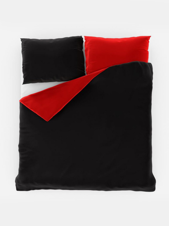Kvalitex Σατέν γαλλικά κλινοσκεπάσματα LUXURY COLLECTION 1+2, 220x200, 70x90εκ κόκκινο / μαύρο Kvalitex