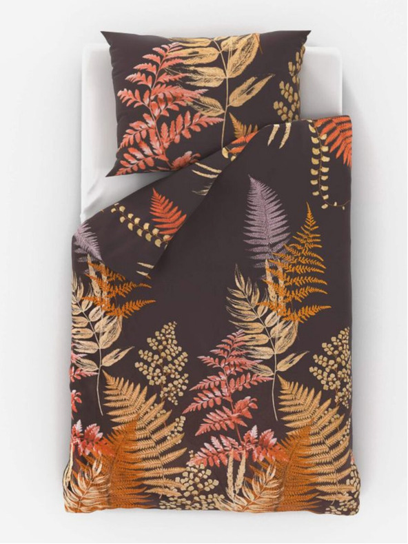 Kvalitex Σατέν κλινοσκεπάσματα Luxury Collection 140x200, 70x90cm Φτέρη καφέ Kvalitex