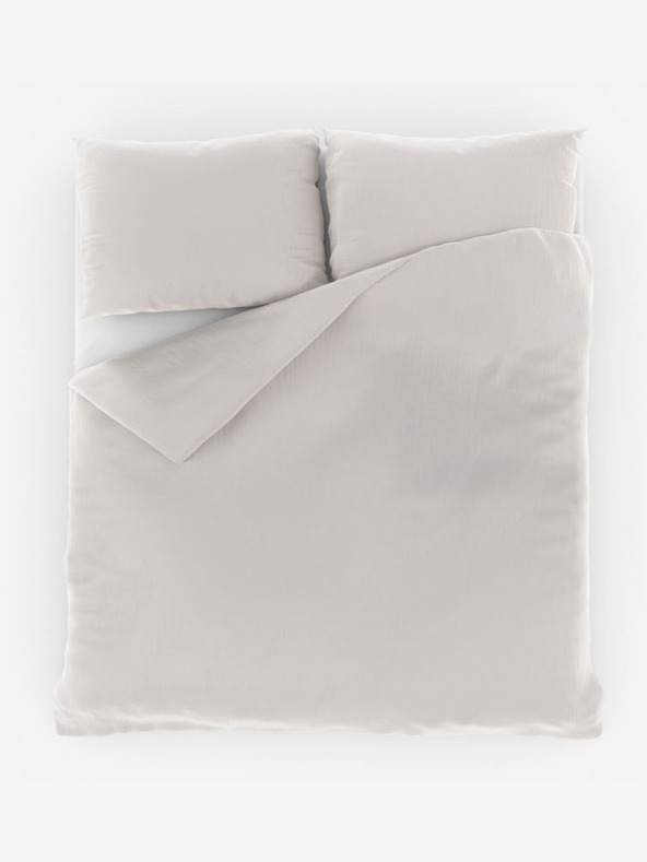 Kvalitex Γαλλικά μουσελίν σεντόνια 240x200, 70x90εκ κρεμ Kvalitex