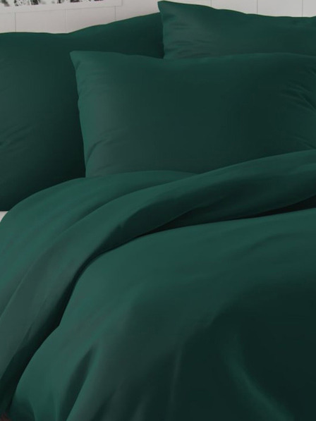 Kvalitex Σατέν γαλλικά κλινοσκεπάσματα LUXURY COLLECTION 1+2, 220x200, 70x90cm σκούρο πράσινο