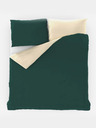 Kvalitex Satin Extended Bedding LUXURY COLLECTION 140x220, 70x90cm dark green / cream