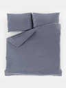 Kvalitex Σατέν παπλωματοθήκη με ρίγες 140x200, 70x90εκ σκούρο γκρι Kvalitex