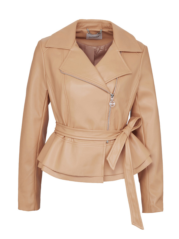 Orsay Ανοιχτό καφέ γυναικείο δερμάτινο μπουφάν ORSAY