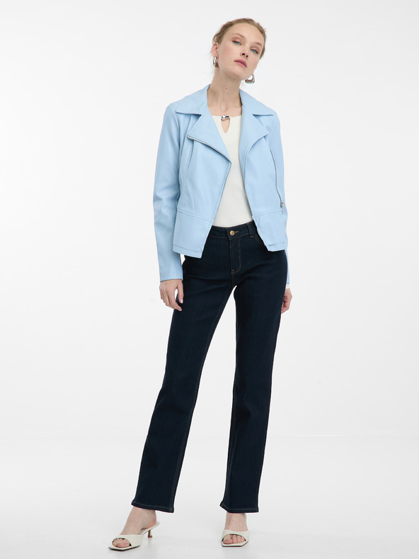 Orsay Ανοιχτό μπλε γυναικείο δερμάτινο μπουφάν ORSAY