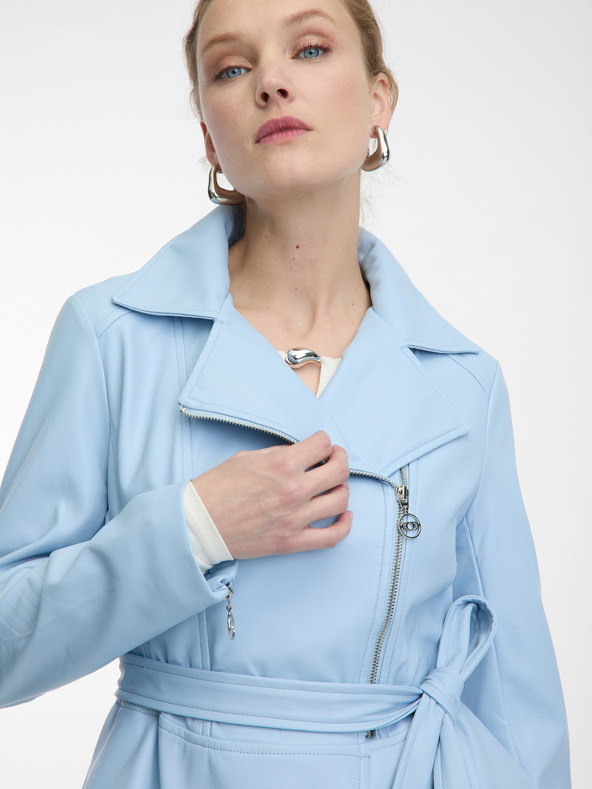 Orsay Ανοιχτό μπλε γυναικείο δερμάτινο μπουφάν ORSAY