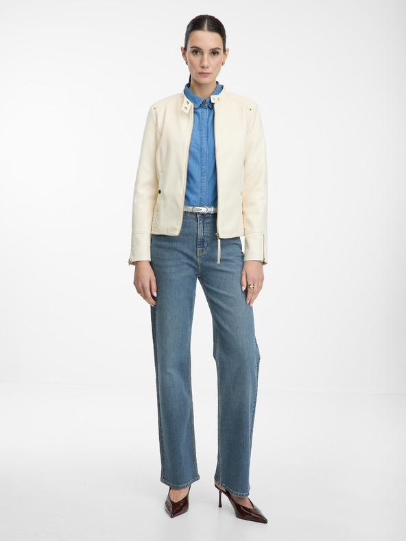 Orsay Κρεμ γυναικείο μπουφάν με όρθιο γιακά ORSAY