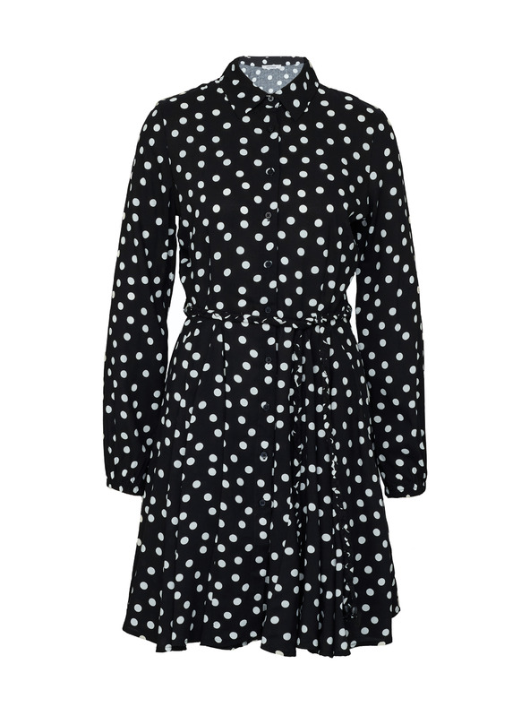 Orsay Μαύρο γυναικείο πουκαμισοφόρεμα μέχρι το γόνατο ORSAY