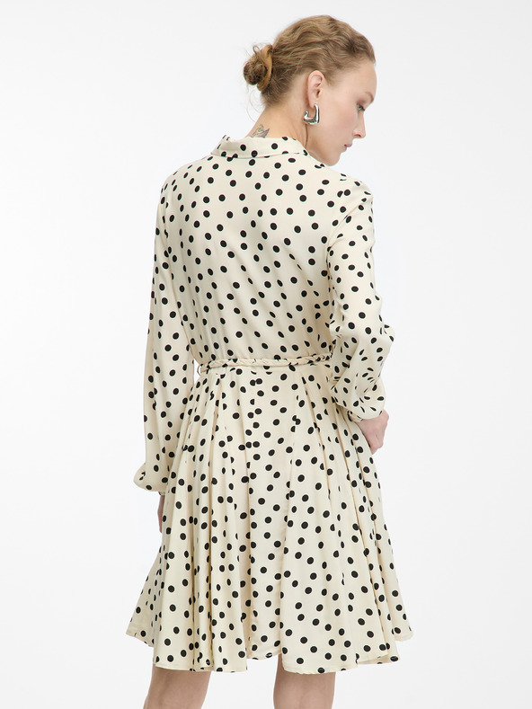 Orsay Κρεμώδες γυναικείο πουκαμισοφόρεμα μέχρι το γόνατο ORSAY