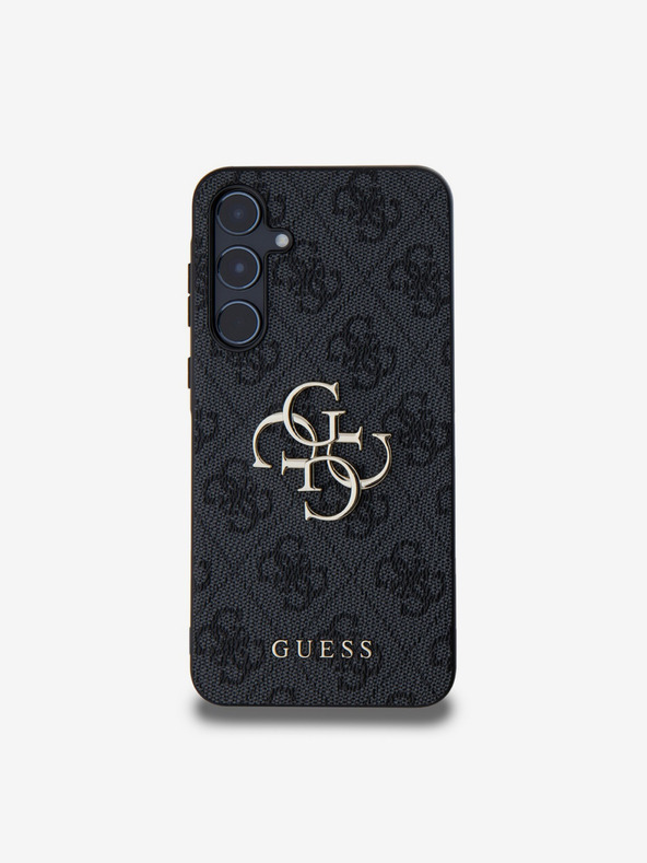 Guess Guess PU 4G Metal Logo Οπίσθιο Κάλυμμα για Samsung Galaxy A55 5G Γκρι