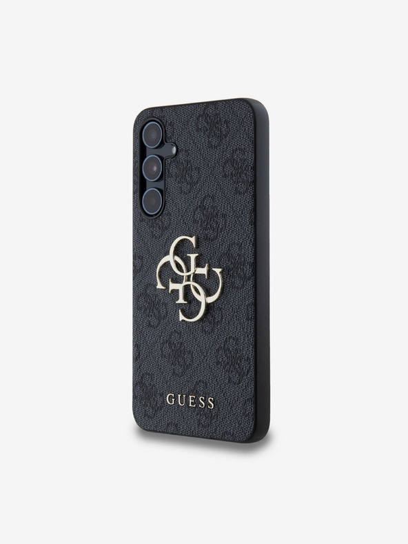 Guess Guess PU 4G Metal Logo Οπίσθιο Κάλυμμα για Samsung Galaxy A55 5G Γκρι