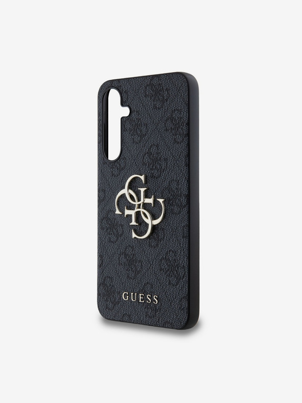 Guess Guess PU 4G Metal Logo Οπίσθιο Κάλυμμα για Samsung Galaxy A55 5G Γκρι
