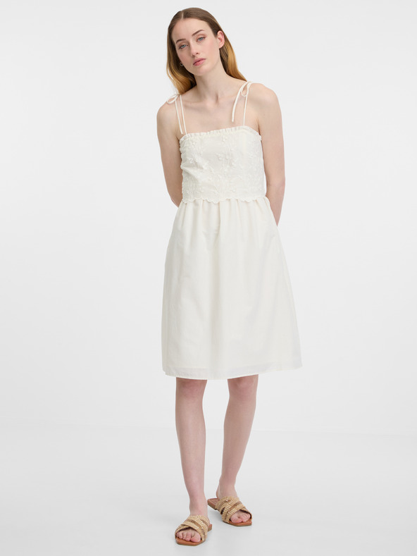 Orsay Κρεμώδες γυναικείο φόρεμα ORSAY