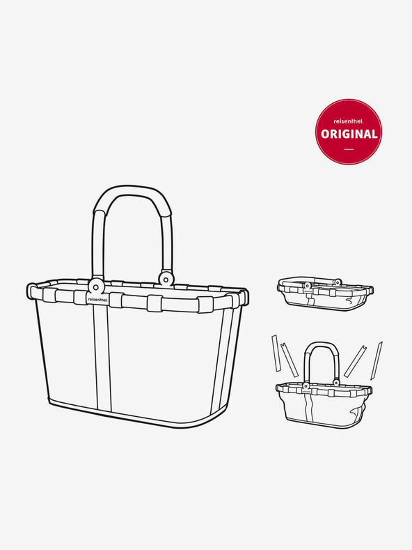 Reisenthel Γκρι καλάθι αγορών με ροζ πλαίσιο Reisenthel Carrybag