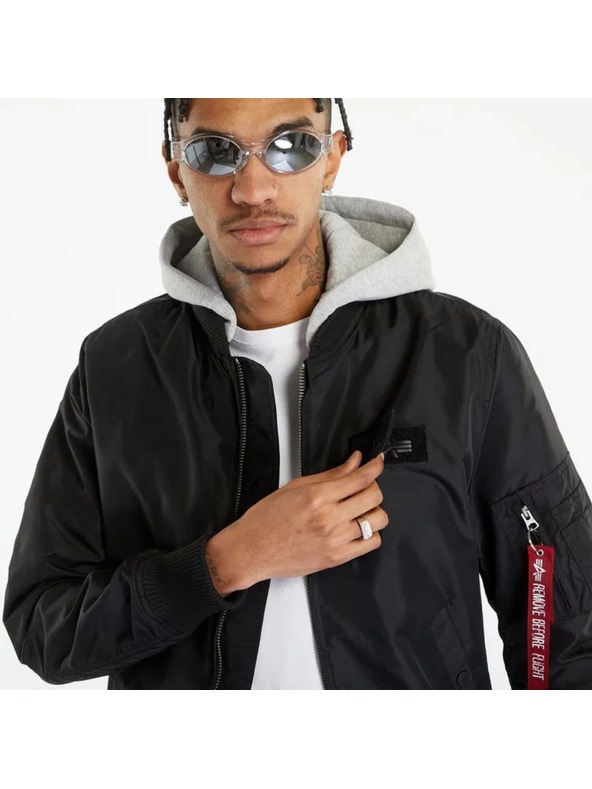 Alpha Industries Ανδρικό μαύρο bomber μπουφάν Alpha Industries MA-1 TT Hood