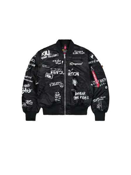 Alpha Industries Ανδρικό μαύρο bomber μπουφάν Alpha Industries MA-1 Peace