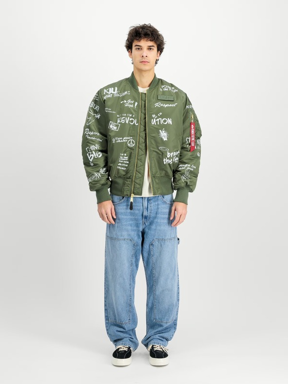 Alpha Industries Ανδρικό πράσινο bomber μπουφάν Alpha Industries MA-1 Peace