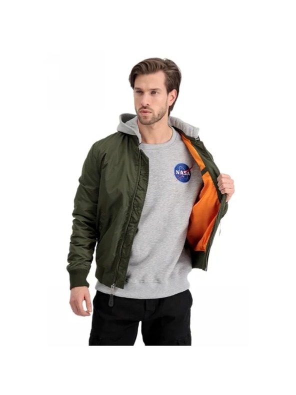 Alpha Industries Ανδρικό πράσινο bomber μπουφάν Alpha Industries MA-1 TT Hood