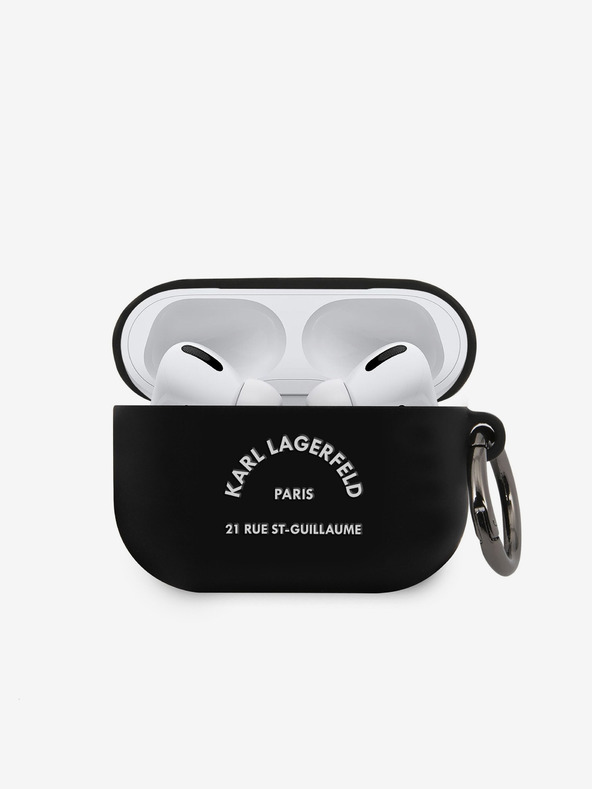 Karl Lagerfeld Θήκη σιλικόνης Rue St Guillaume για Airpods Pro Black Karl Lagerfeld