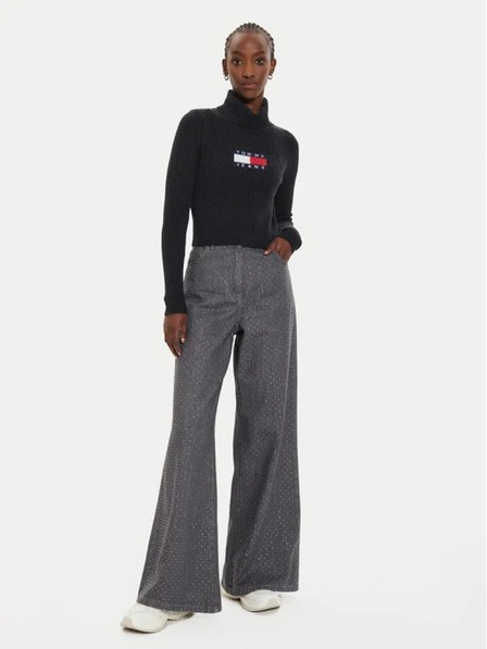 Tommy Hilfiger Γυναικείο μαύρο slim πουλόβερ με μαλλί Tommy Hilfiger