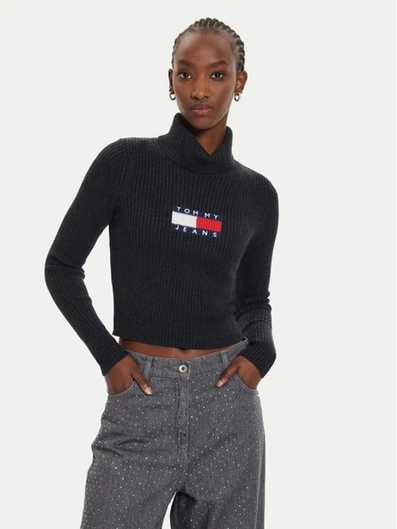 Tommy Hilfiger Γυναικείο μαύρο slim πουλόβερ με μαλλί Tommy Hilfiger