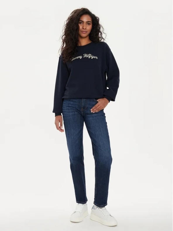 Tommy Hilfiger Γυναικείο σκούρο μπλε vintage πουλόβερ Tommy Hilfiger