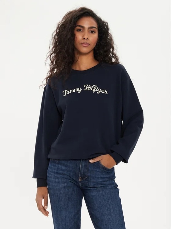 Tommy Hilfiger Γυναικείο σκούρο μπλε vintage πουλόβερ Tommy Hilfiger