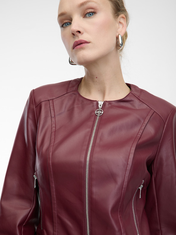 Orsay Μπορντό γυναικείο δερμάτινο μπουφάν ORSAY