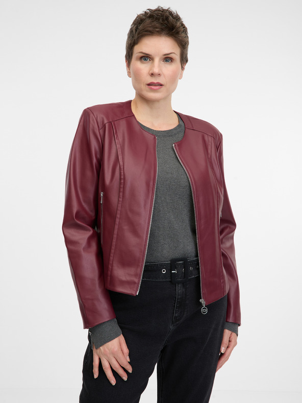 Orsay Μπορντό γυναικείο δερμάτινο μπουφάν ORSAY