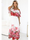 numoco Μακρύ καλοκαιρινό φόρεμα με κόκκινο ομπρέ φλοράλ μοτίβο