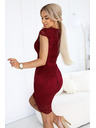 numoco Δαντελένιο εφαρμοστό φόρεμα με κοντά μανίκια και λαιμόκοψη