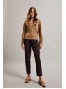 Moodo Μπεζ γυναικεία μπλούζα με μακρύ μανίκι
