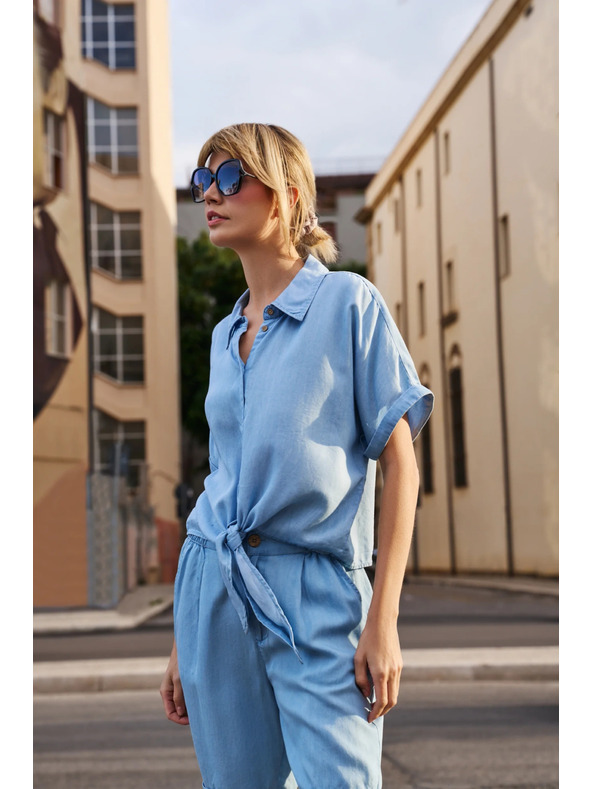 Moodo Μπλε γυναικεία πουκαμίσα Moodo