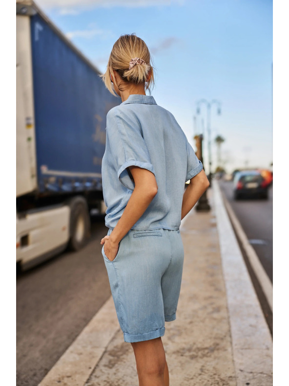 Moodo Μπλε γυναικεία πουκαμίσα Moodo