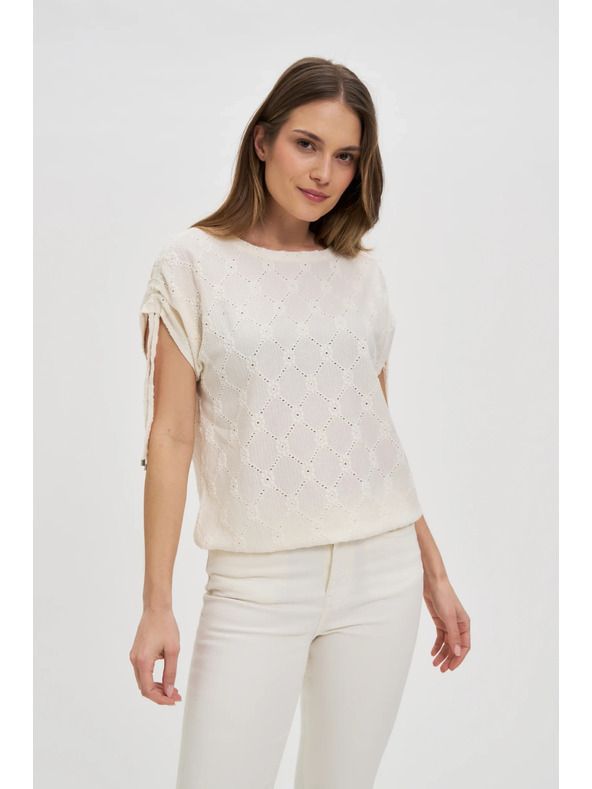 Moodo Λευκό γυναικείο μπλουζάκι Moodo