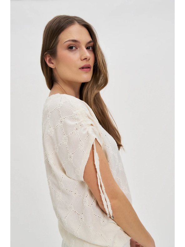 Moodo Λευκό γυναικείο μπλουζάκι Moodo