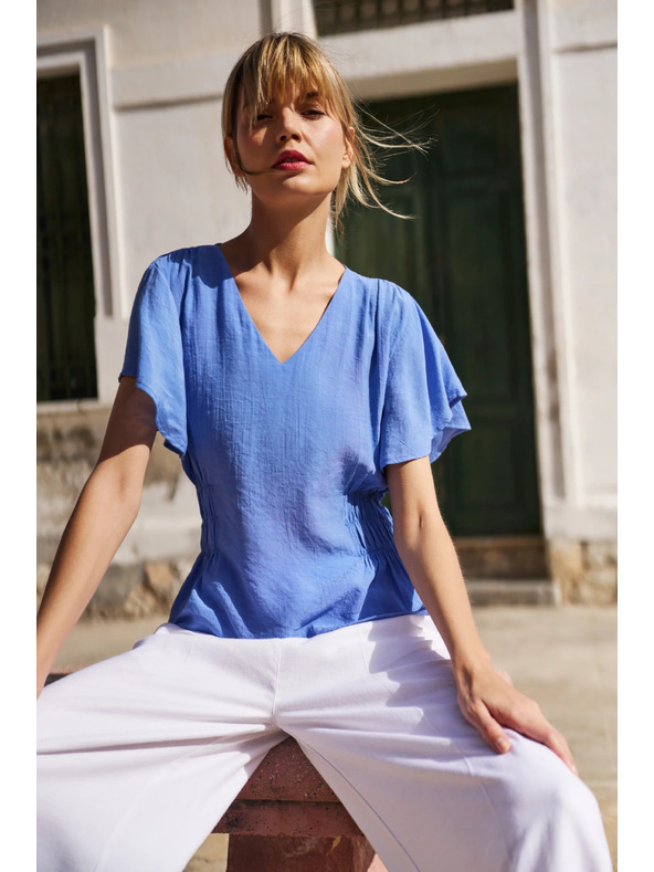 Moodo Μπλε γυναικεία πουκαμίσα Moodo