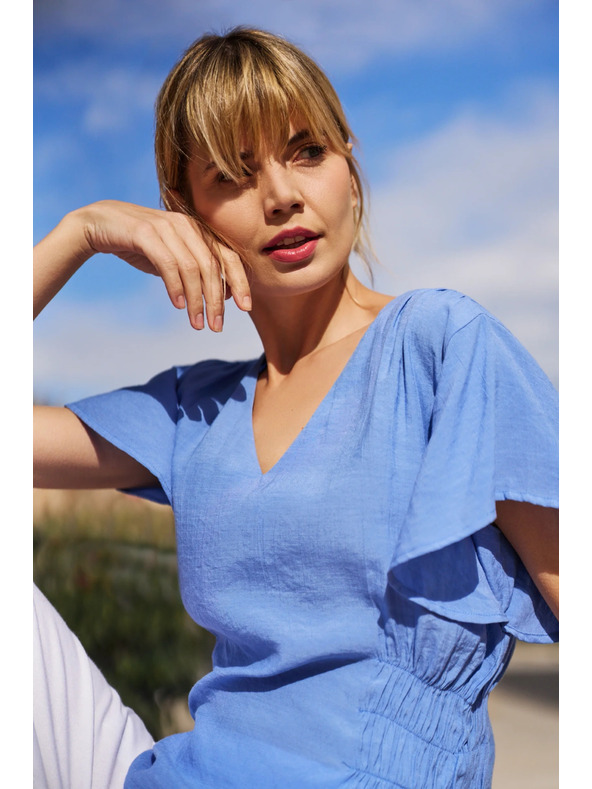 Moodo Μπλε γυναικεία πουκαμίσα Moodo