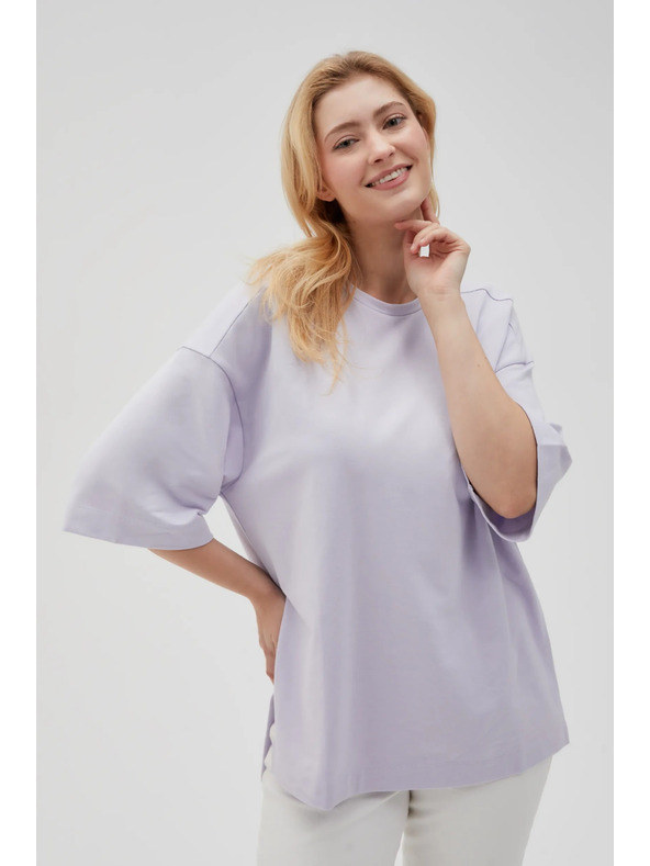 Moodo Λιλά γυναικείο φούτερ με σκίσιμο Moodo