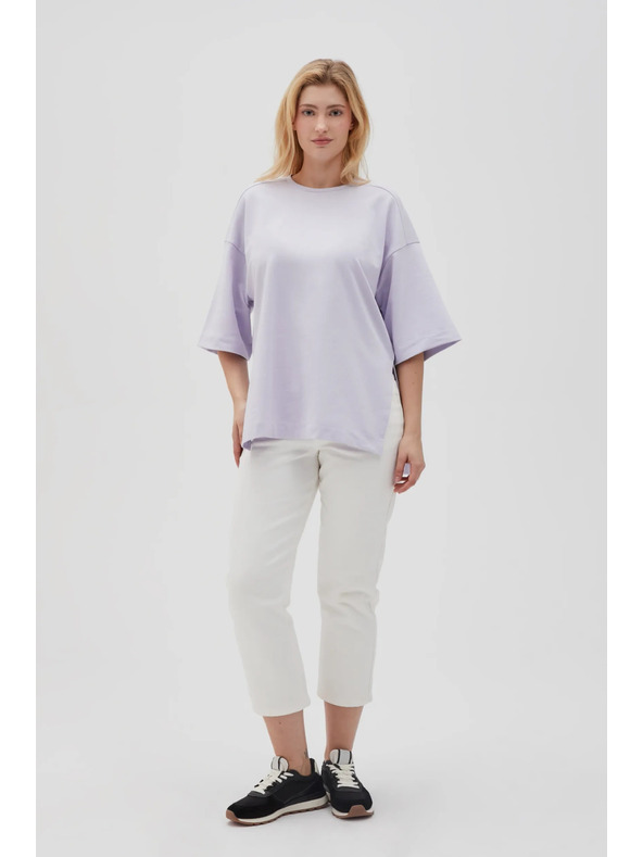 Moodo Λιλά γυναικείο φούτερ με σκίσιμο Moodo