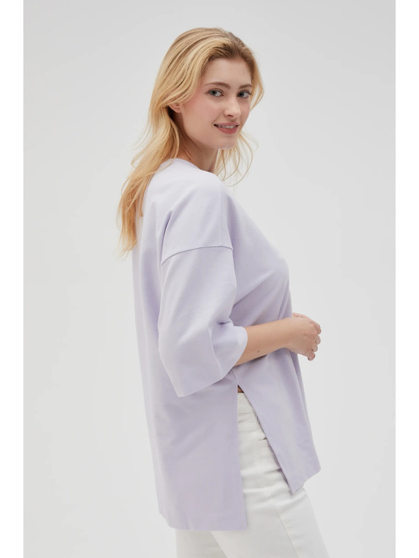 Moodo Λιλά γυναικείο φούτερ με σκίσιμο Moodo