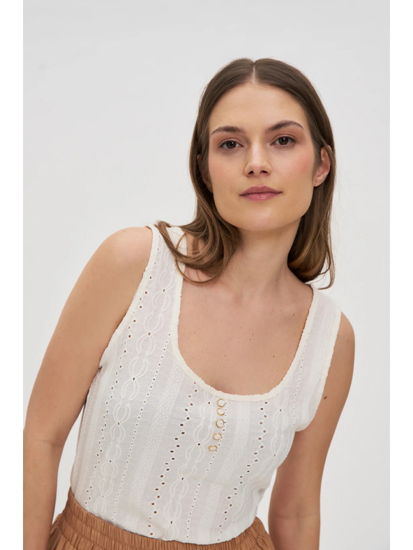 Moodo Λευκό γυναικείο τοπ χωρίς μανίκια
