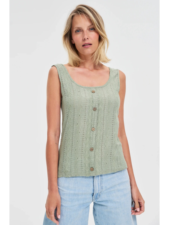 Moodo Λαδί μοτίβο τοπ με κουμπιά