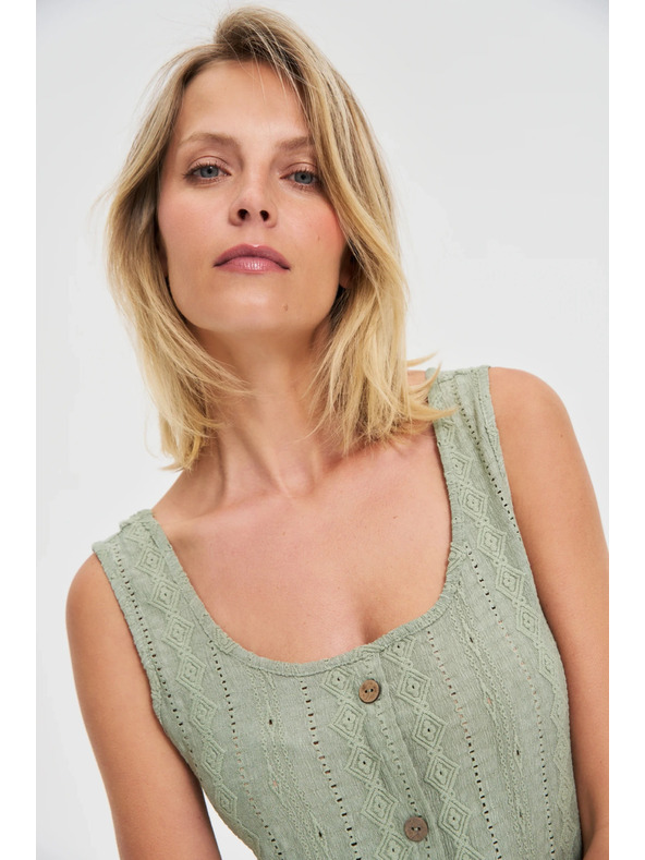 Moodo Λαδί μοτίβο τοπ με κουμπιά