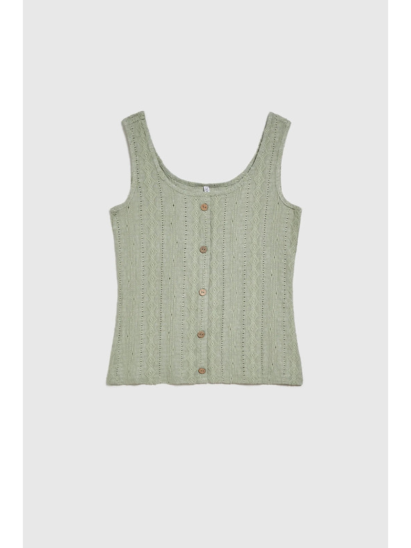 Moodo Λαδί μοτίβο τοπ με κουμπιά