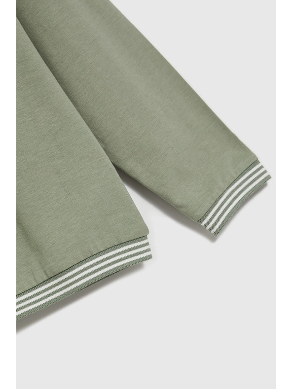 Moodo Λαδί γυναικείο μπλουζάκι με μακρύ μανίκι Moodo