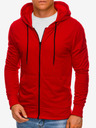 Edoti Κόκκινη ανδρική φούτερ με φερμουάρ και κουκούλα Edoti